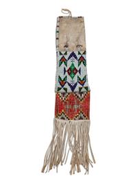 Sioux Beaded Hide Tobacco Bag