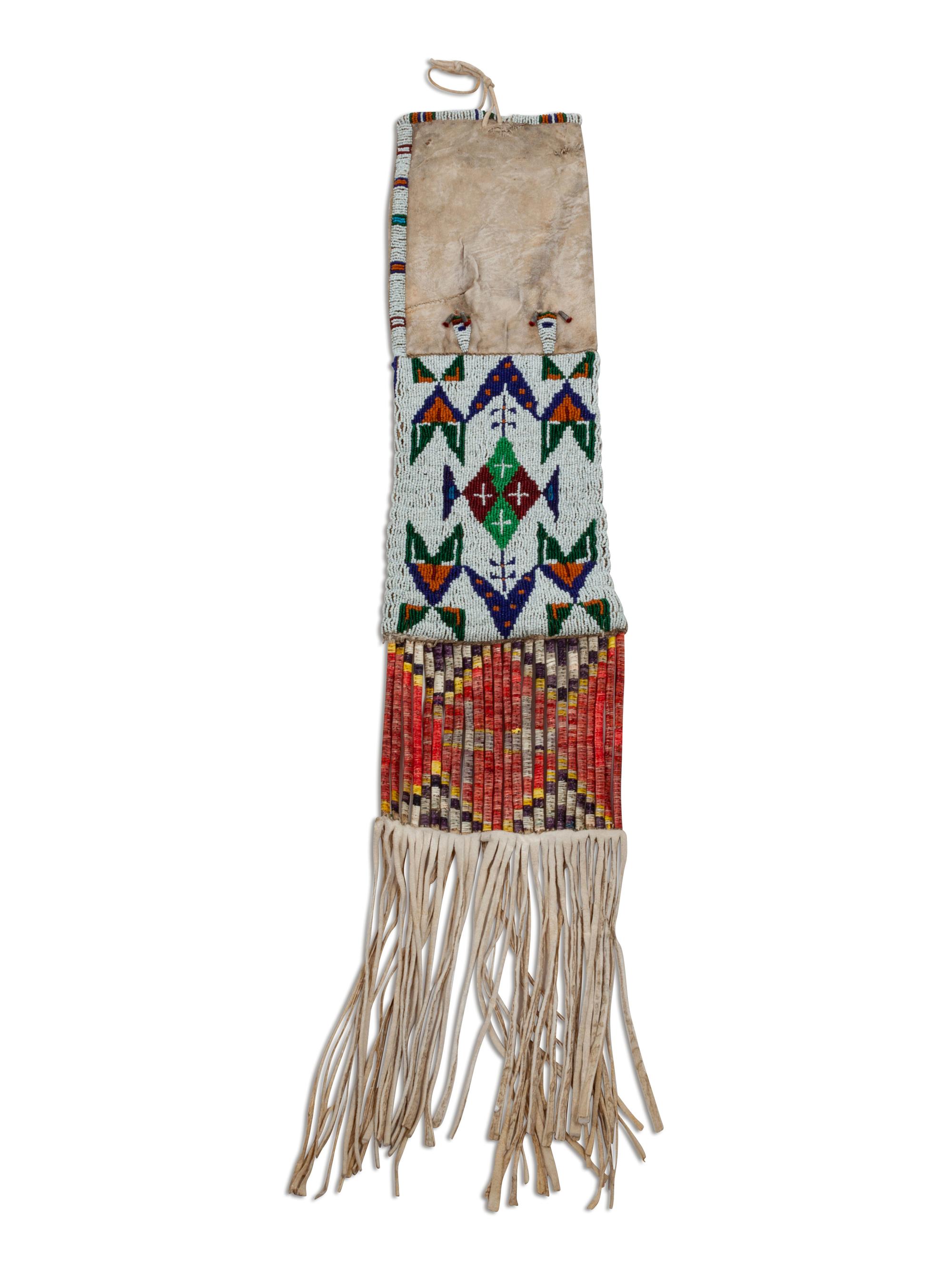Sioux Beaded Hide Tobacco Bag