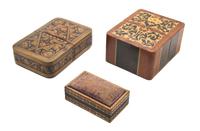 A Tunbridge Ware Inlaid Card Case, Width of first 5 inches.