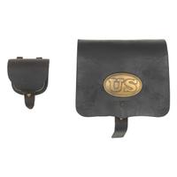 SH Young Contract US March of 1864 Pattern .58 Caliber Cartridge Box with Box Plate and Cap Pouch