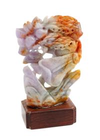 A Chinese Lavender Jade Carving Height 5 inches.