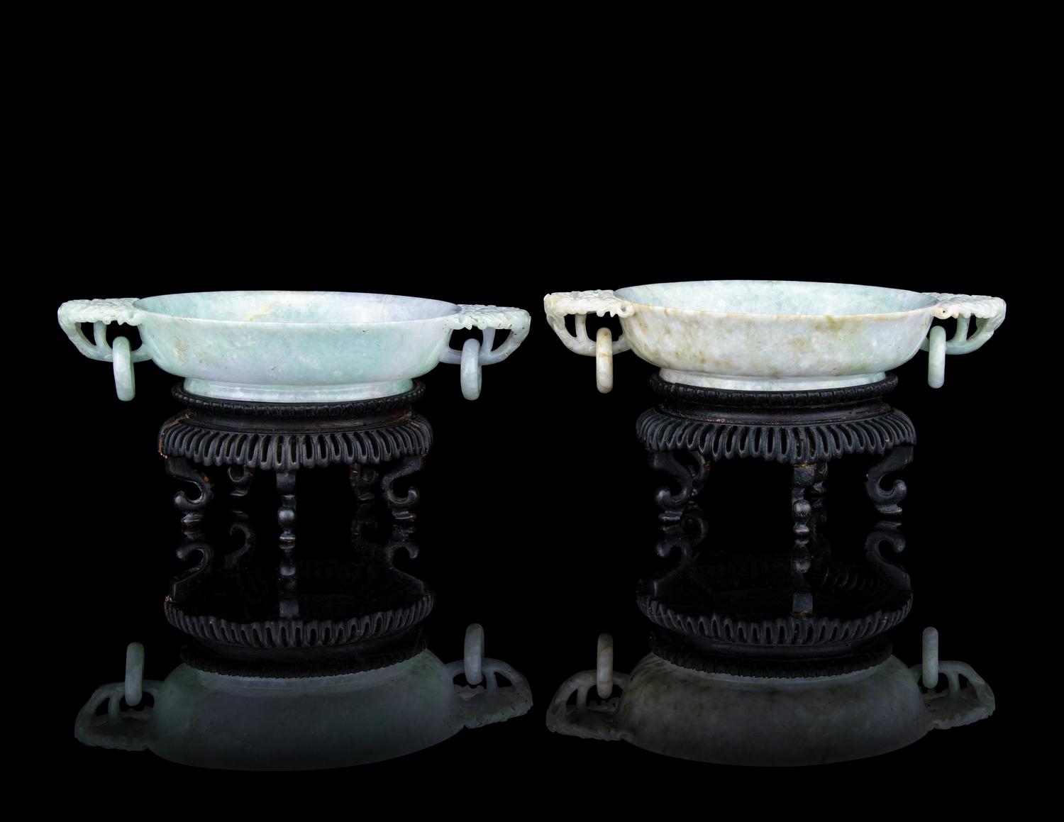A Pair of Jadeite Marriage Bowls