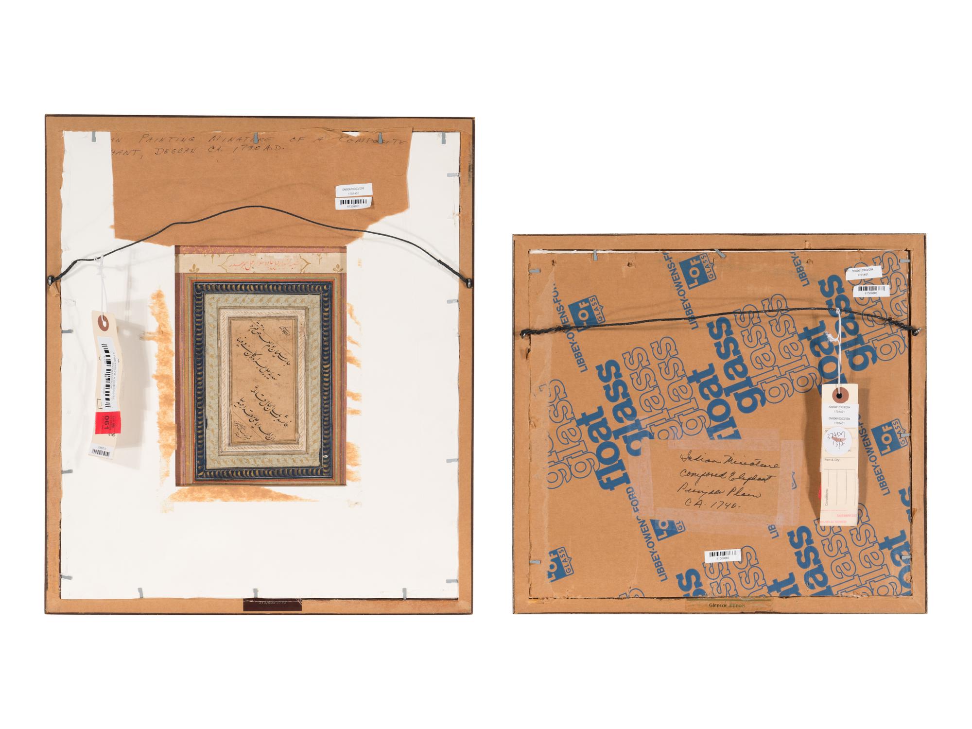 Two Indian Paintings of Composite Elephants, 18th-19th Century 十八-十九世紀 印度象細密畫兩幅