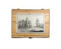 A French Faux Bois and Grisaille-Painted Box