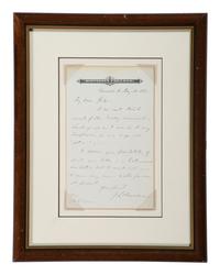 [CHAMBERLAIN, Joshua Lawrence (1828-1914)]. Autograph letter signed ("J.L. Chamberlain"), as President of Bowdoin College. Brunswick, ME, 20 May 1872. [ With ]: Autograph cover, as Governor of Maine, to his wife. [Brunswick, ME], 17 June [ca 1867-70].