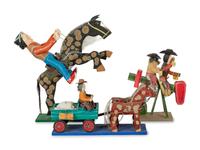 Eight Carved Wood Folk Art Sculptures