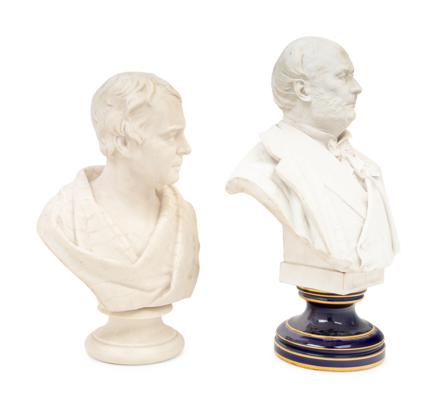 Two Bisque Porcelain Busts
