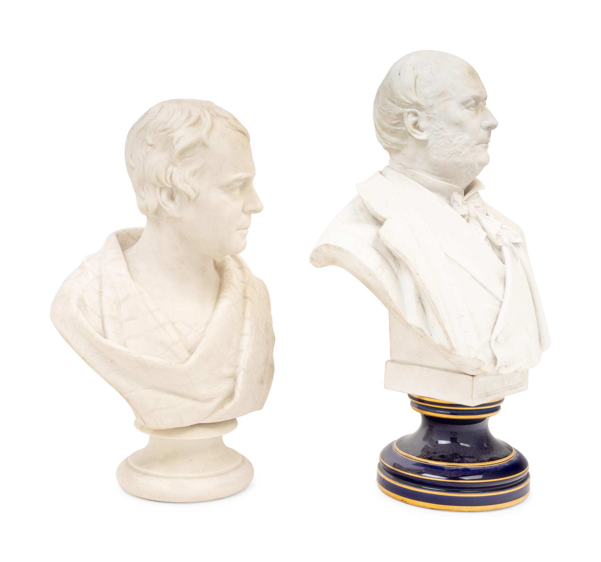 Two Bisque Porcelain Busts