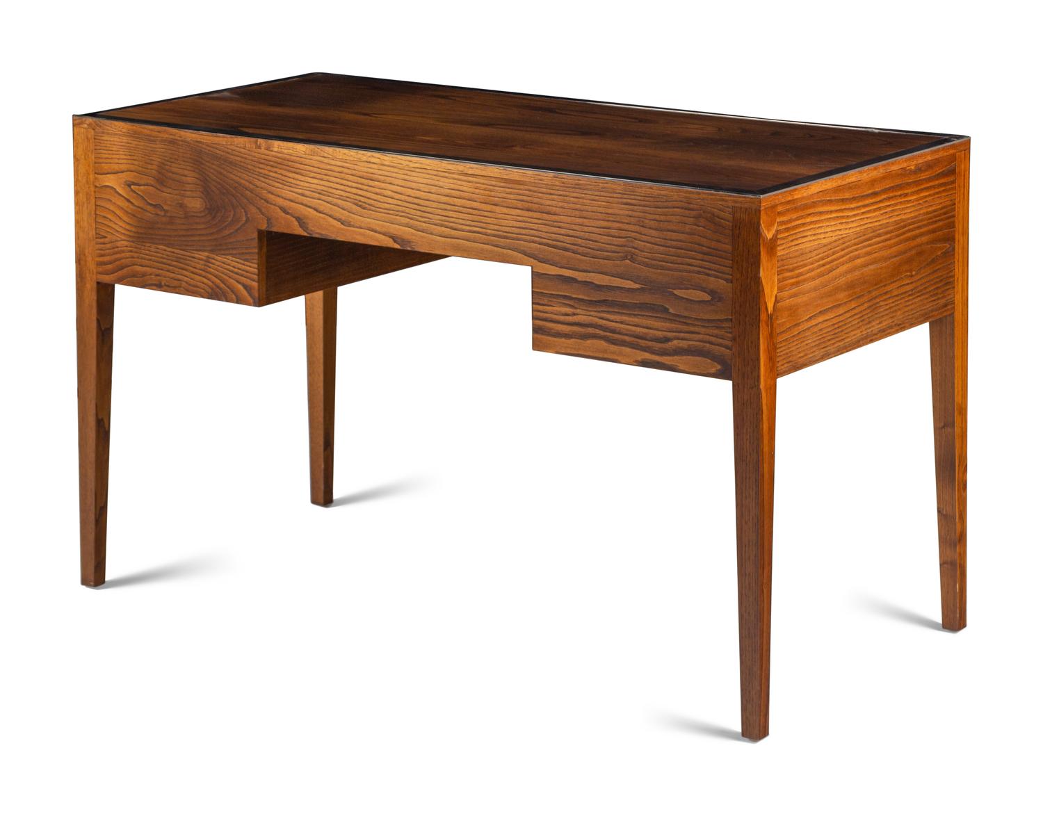 An Art Deco Style Chrome Mounted Oak Desk