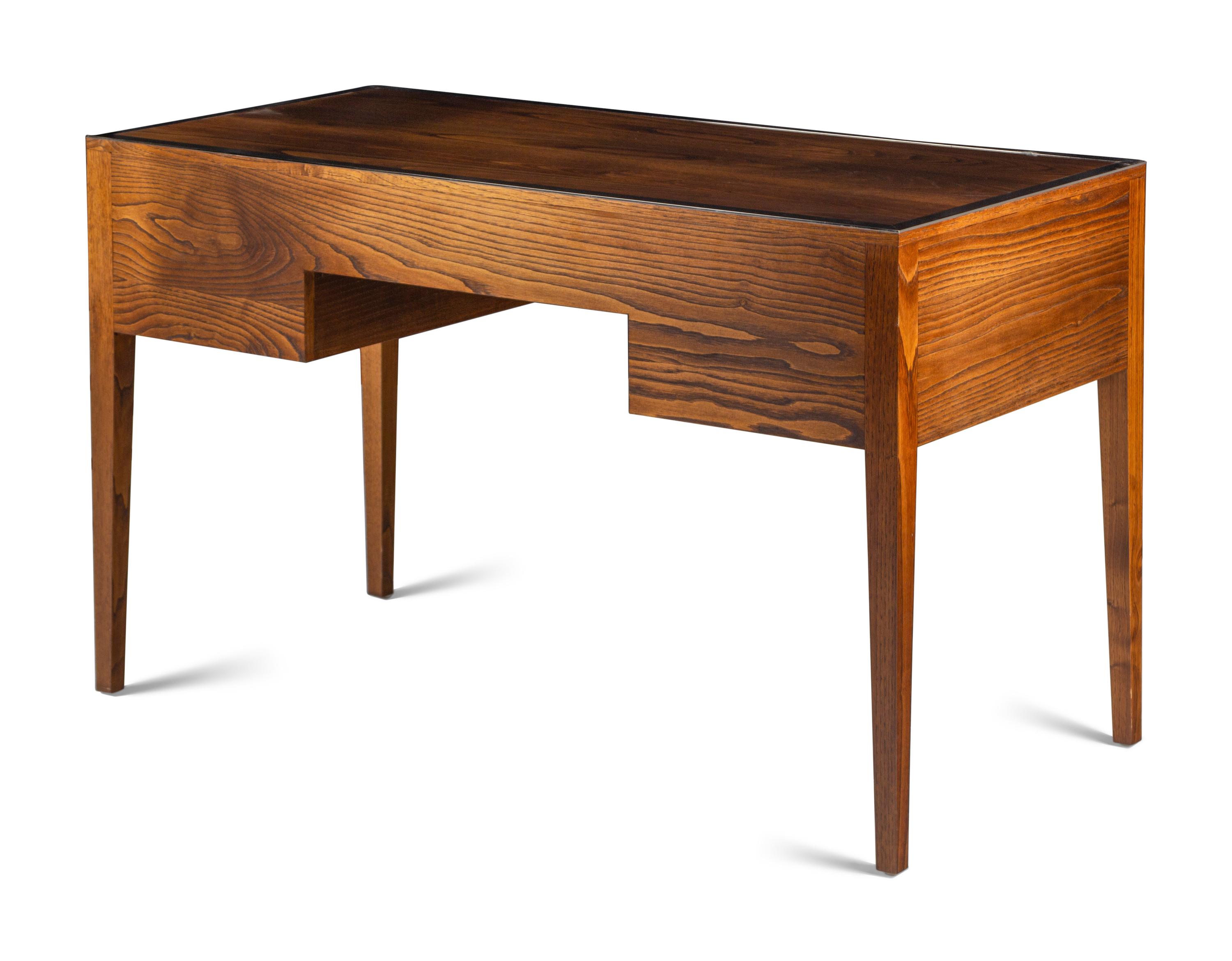 An Art Deco Style Chrome Mounted Oak Desk