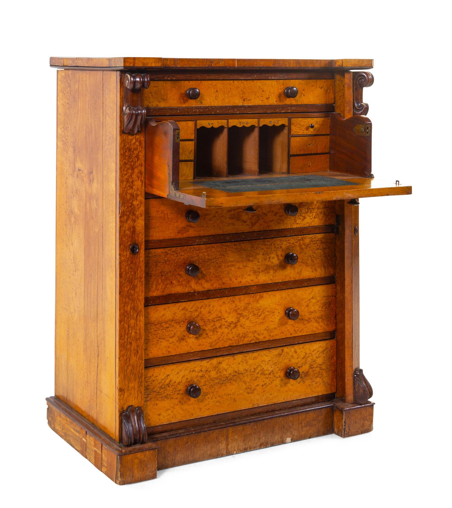 A Victorian Burr Yew Wellington Chest