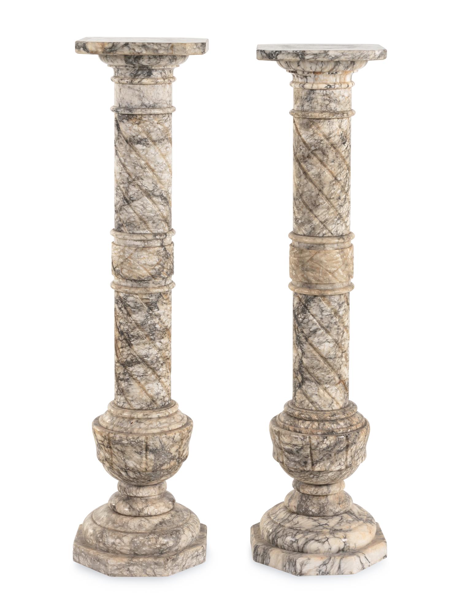 A Pair of Marble Pedestals