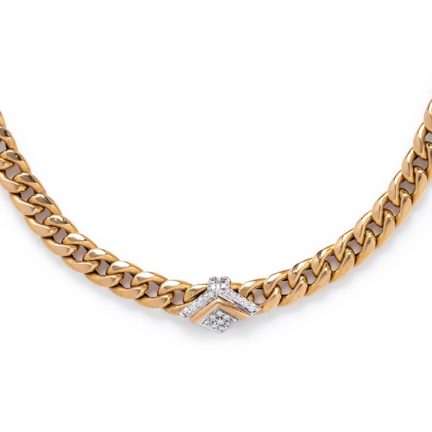 CARTIER, YELLOW GOLD AND DIAMOND NECKLACE