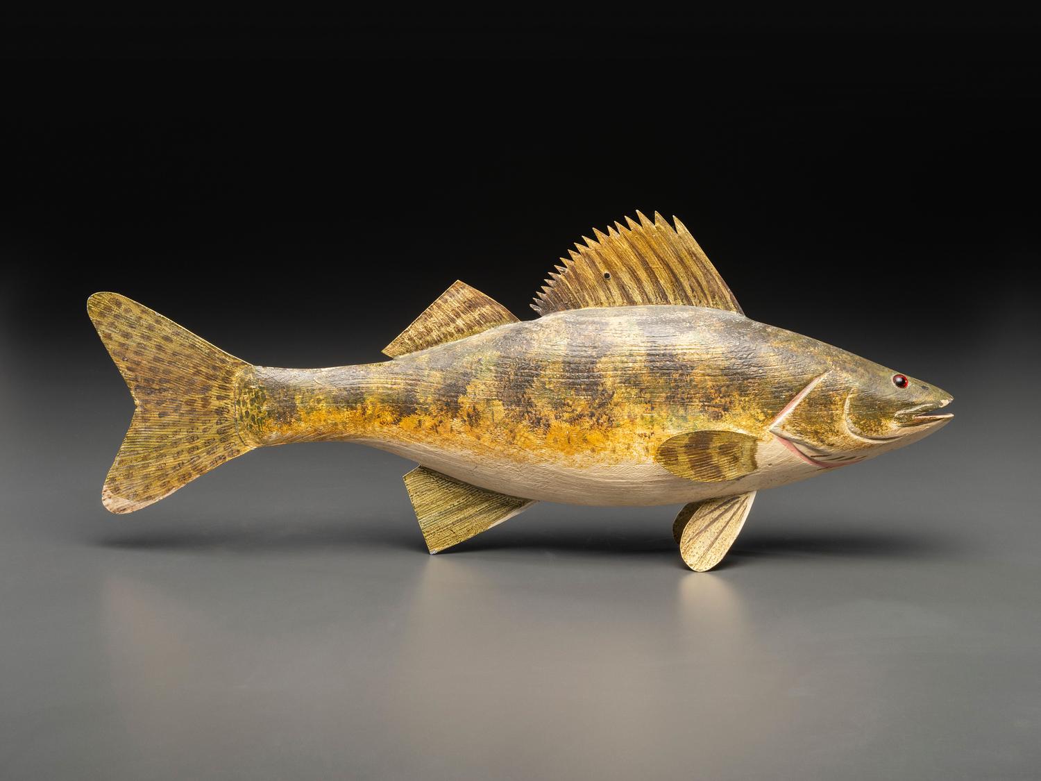 A Carved and Painted Wood Walleye Decoy