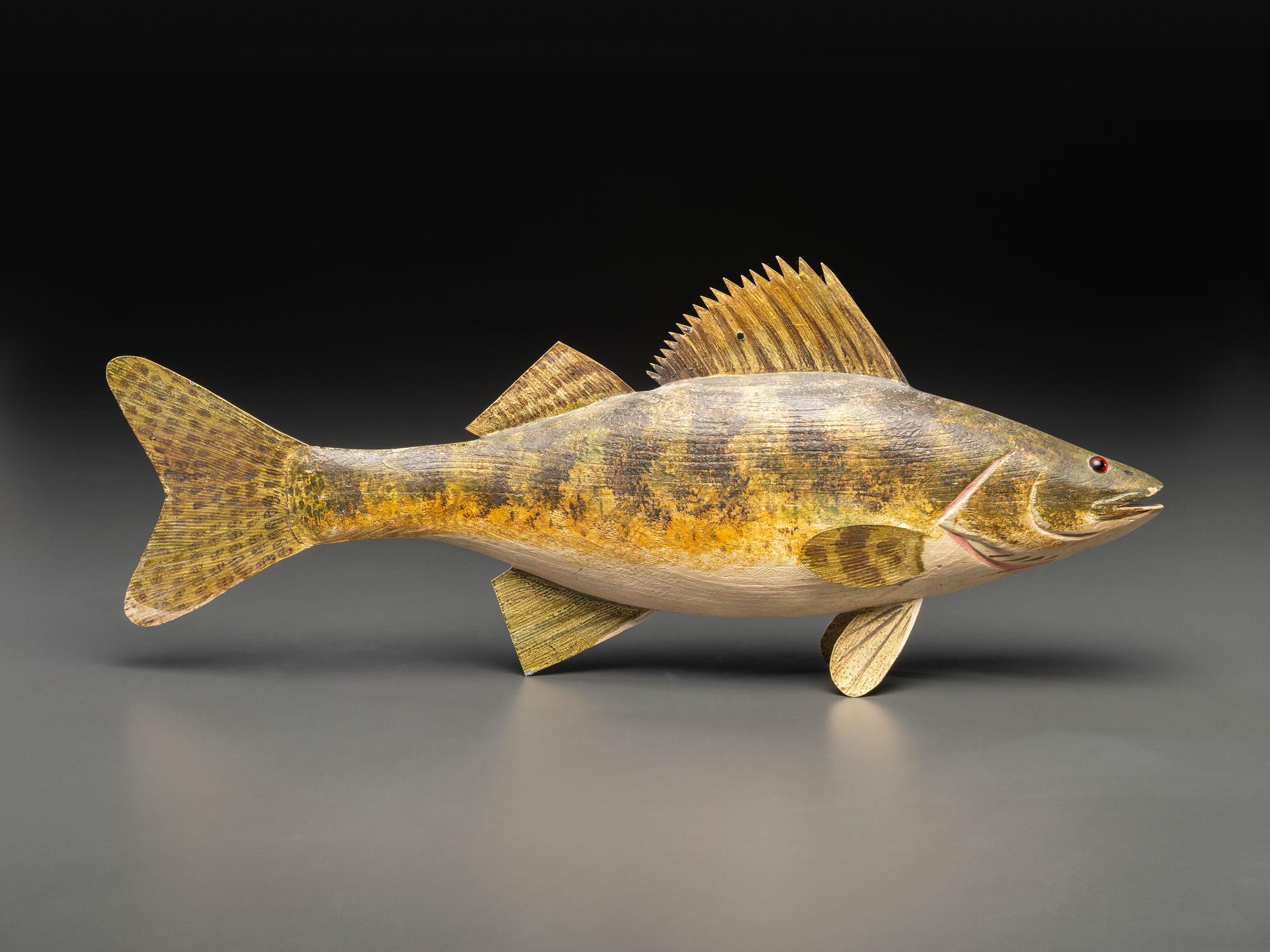 A Carved and Painted Wood Walleye Decoy