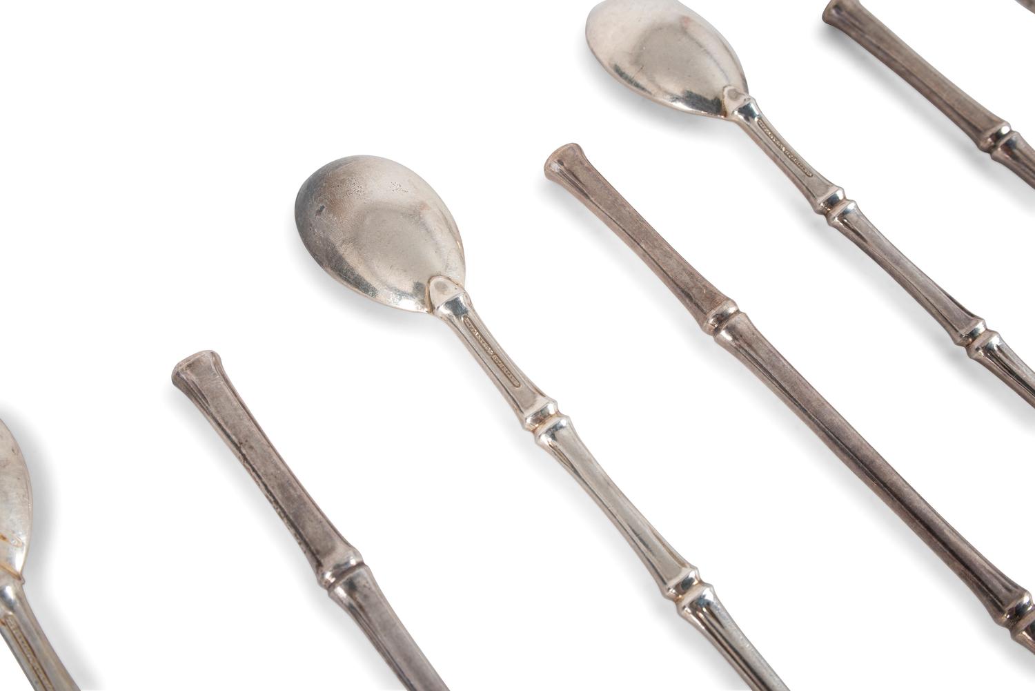 A Set of Tiffany & Co. Silver Bamboo Iced Tea Spoons