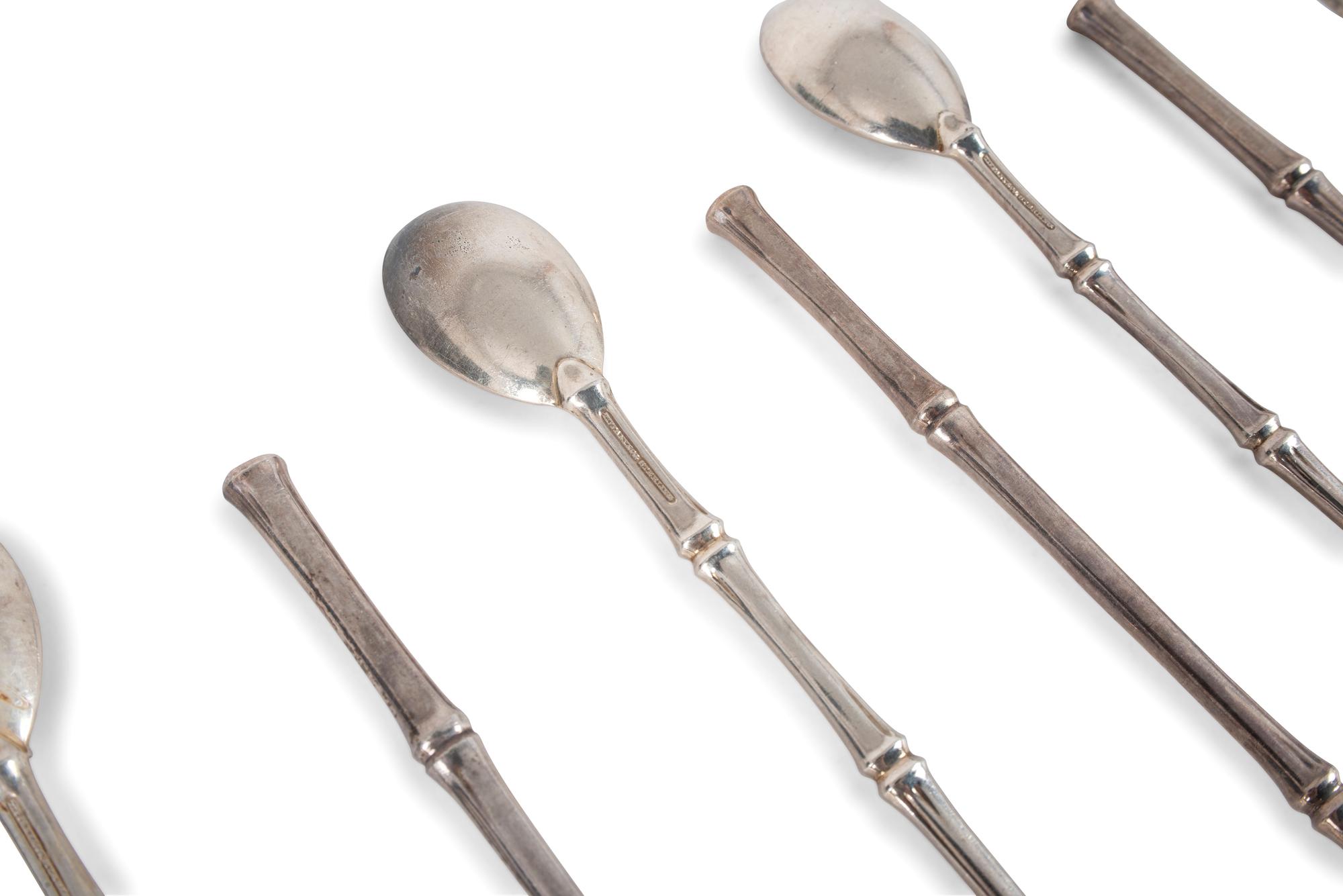 A Set of Tiffany & Co. Silver Bamboo Iced Tea Spoons