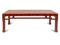A Chinese Export Red Lacquer Low Table