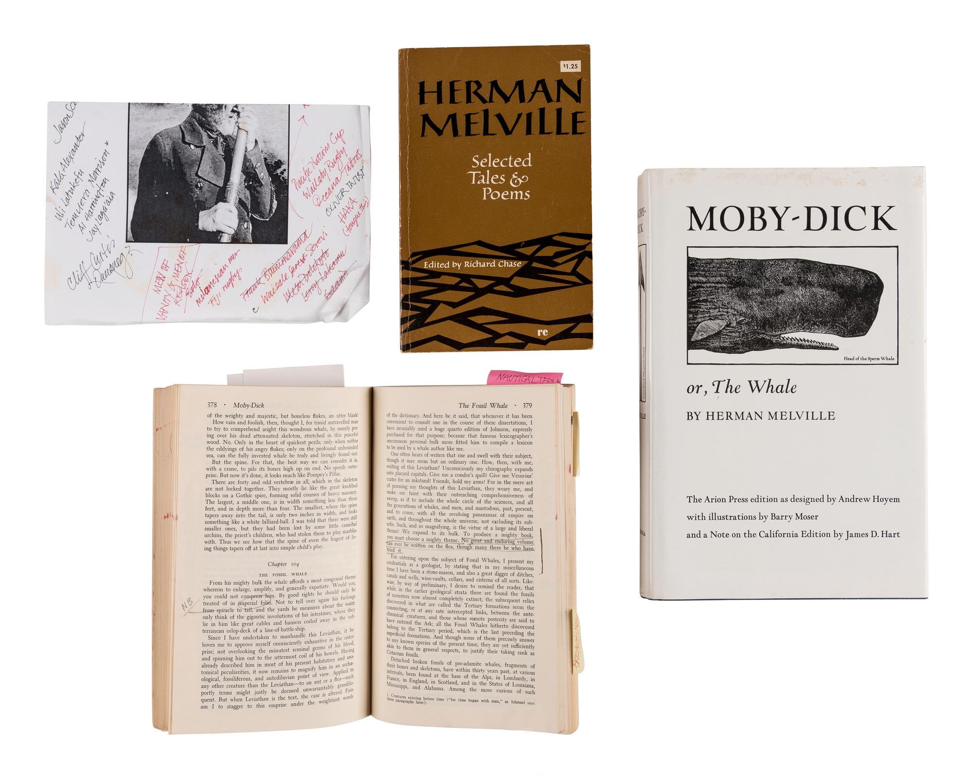 MELVILLE, Herman (1819-1891). Moby-Dick. Edited by Harrison Hayford and Hershel Parker . New York: W. W. Norton & Co., [1967]. 8vo, original wrappers (covers detached, handling wear). Norton Critical Edition.