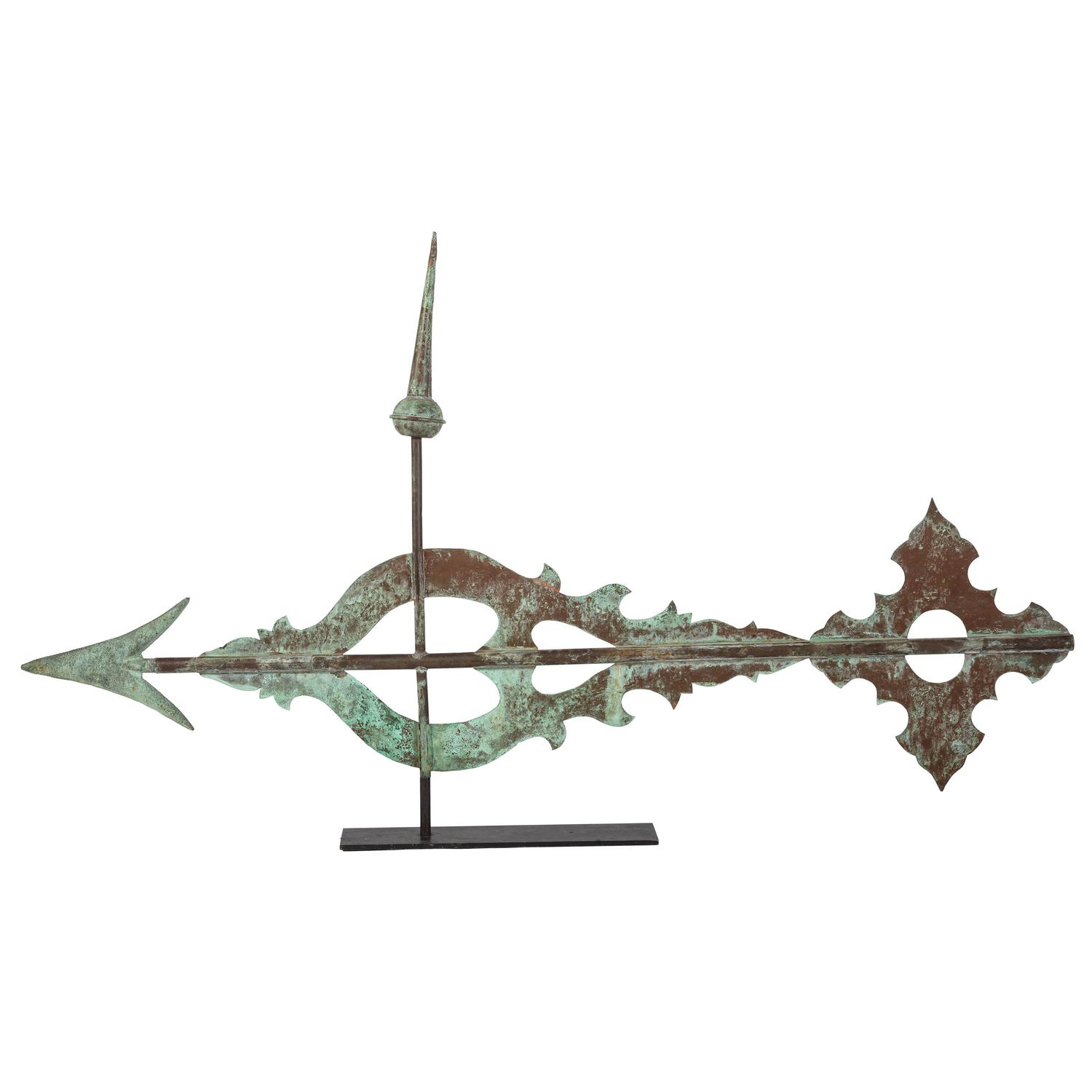 An American Cut-Copper and Molded Zinc Directional Weathervane