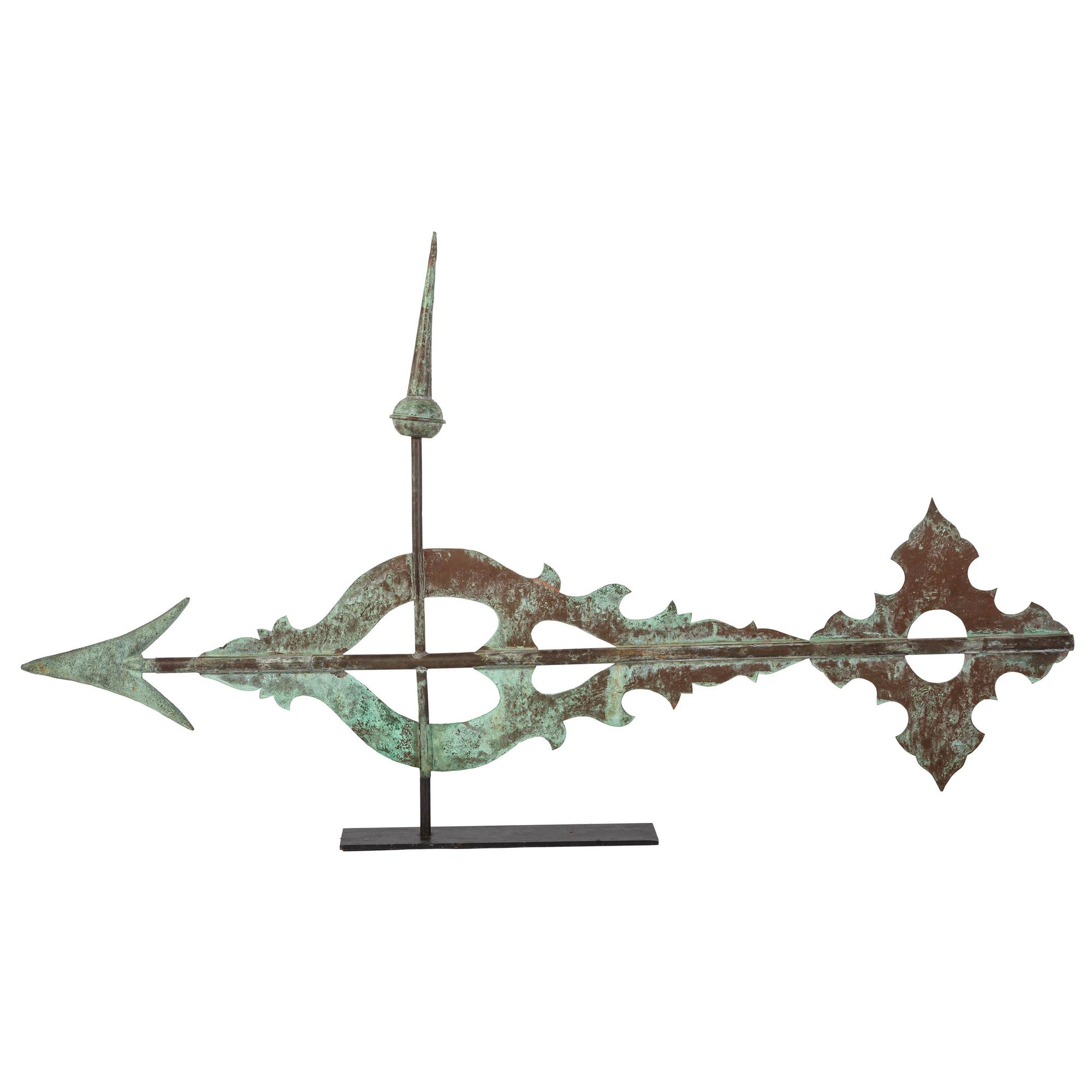 An American Cut-Copper and Molded Zinc Directional Weathervane
