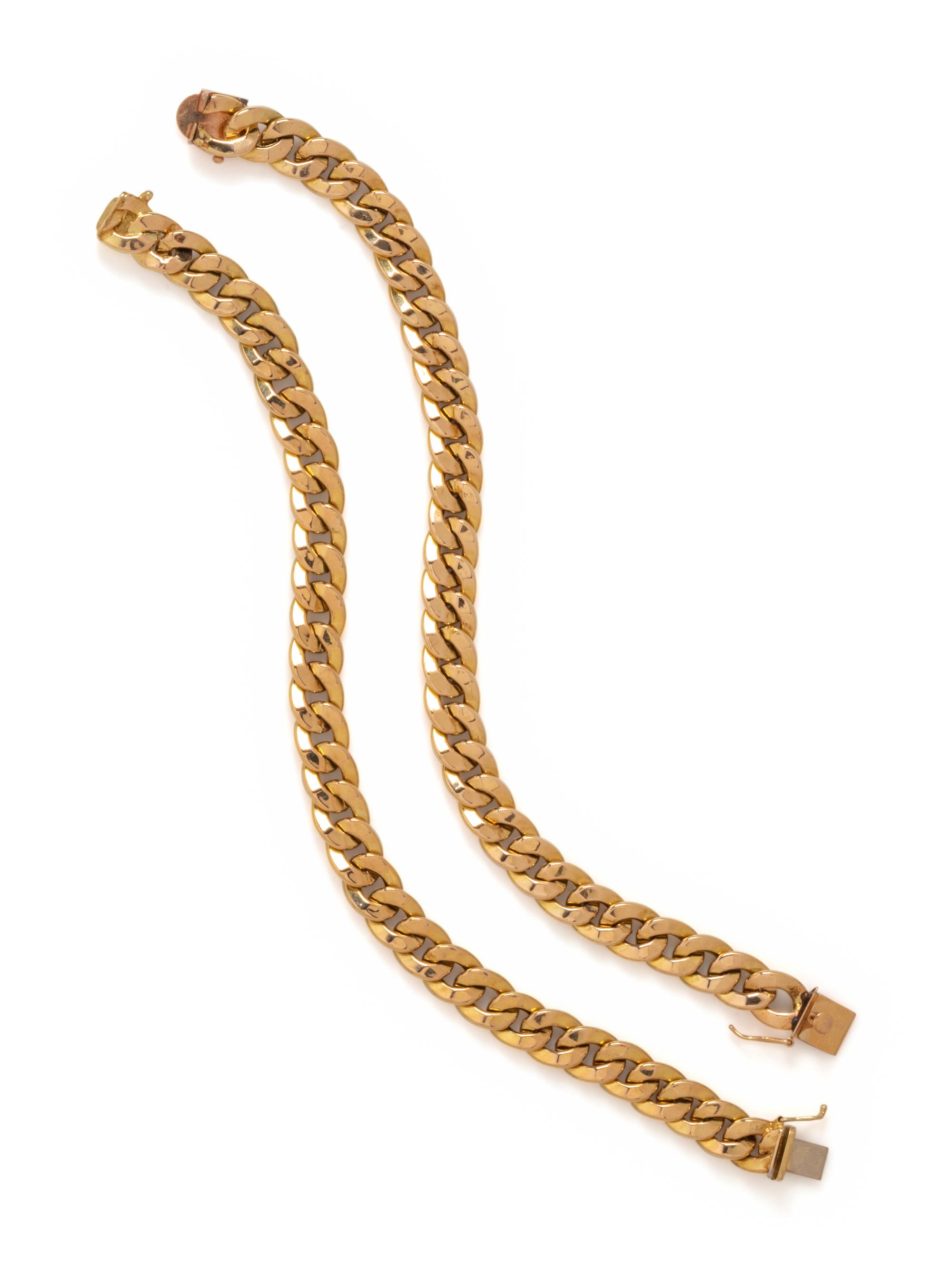 COLLECTION OF YELLOW GOLD BRACELETS