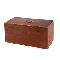 A Red-Painted Pine Document Box