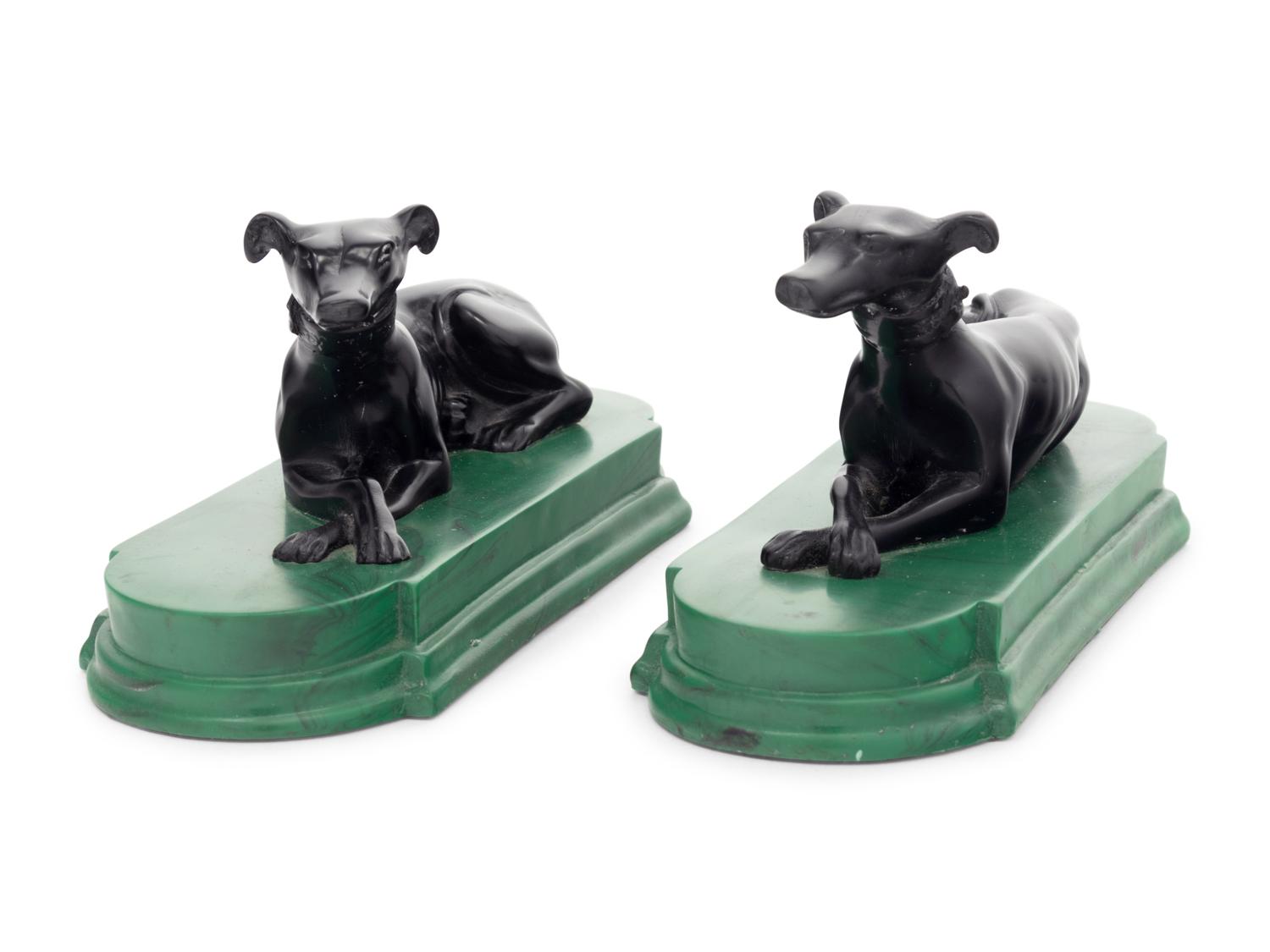 A Pair of Resin Greyhounds