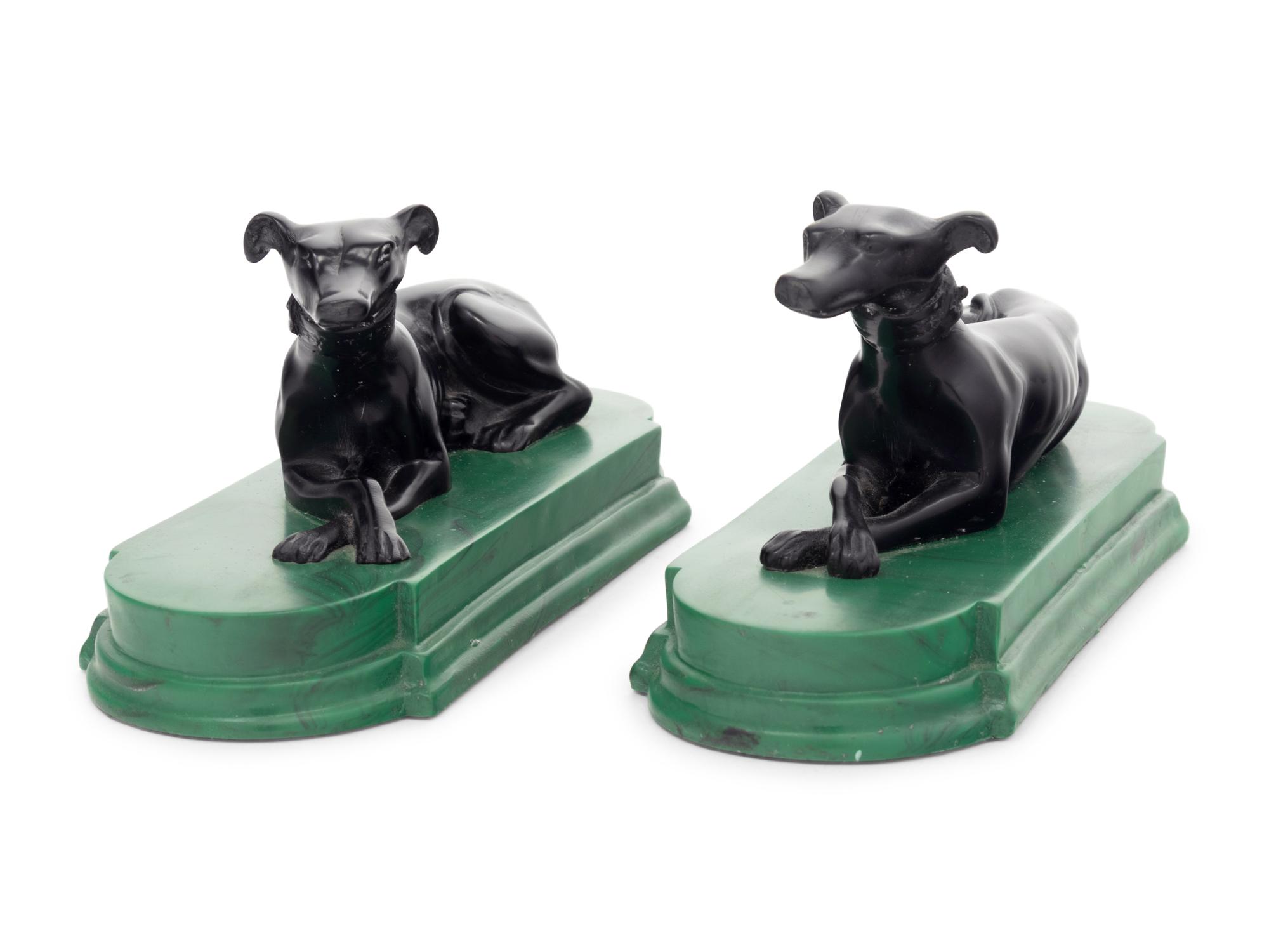 A Pair of Resin Greyhounds