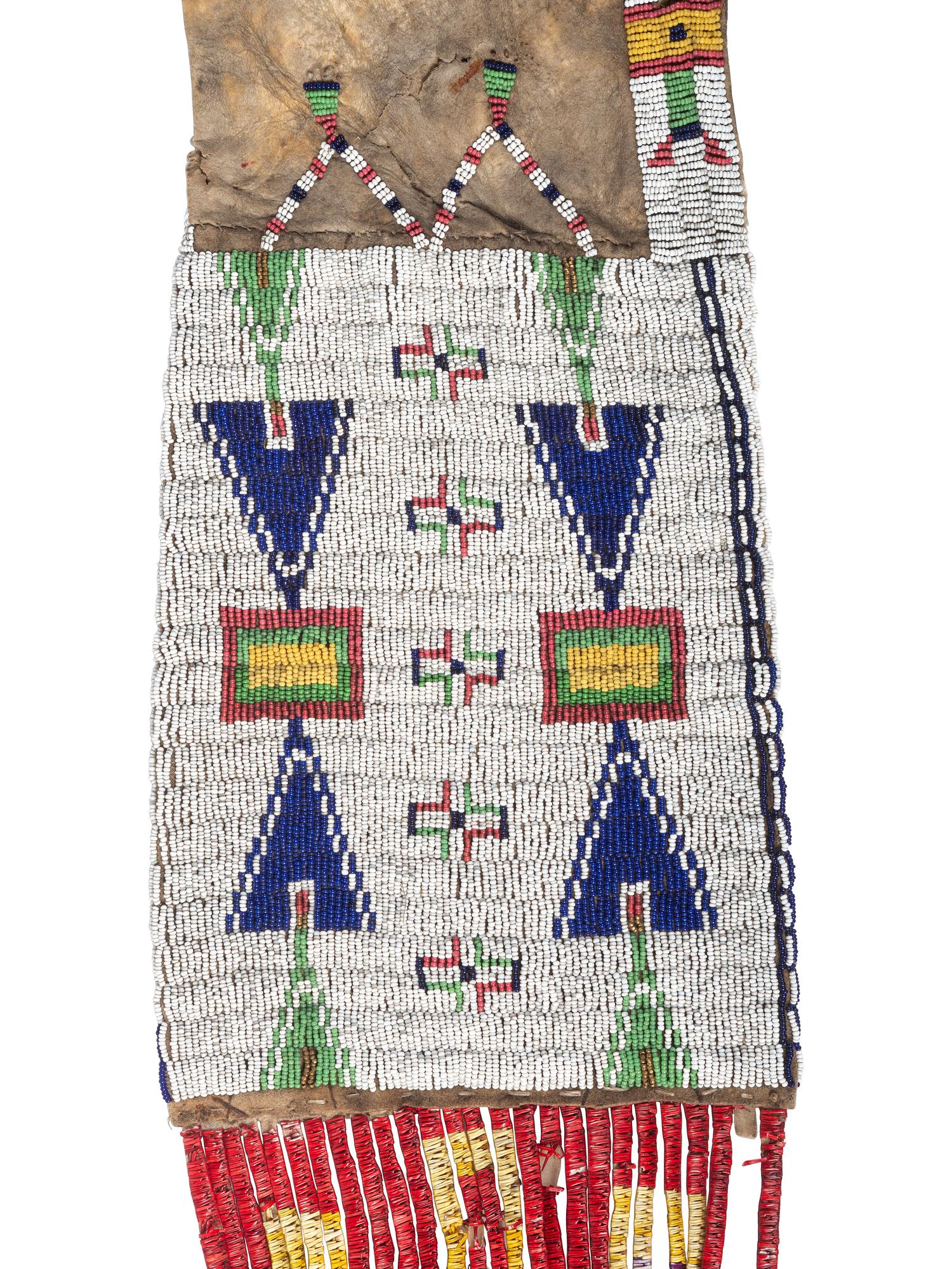 Sioux Beaded Hide Tobacco Bag