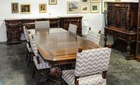 An American Renaissance Revival Dining Suite, Tobey Furniture, Chicago Width of first 87 inches. — FIRST HALF 20TH CENTURY