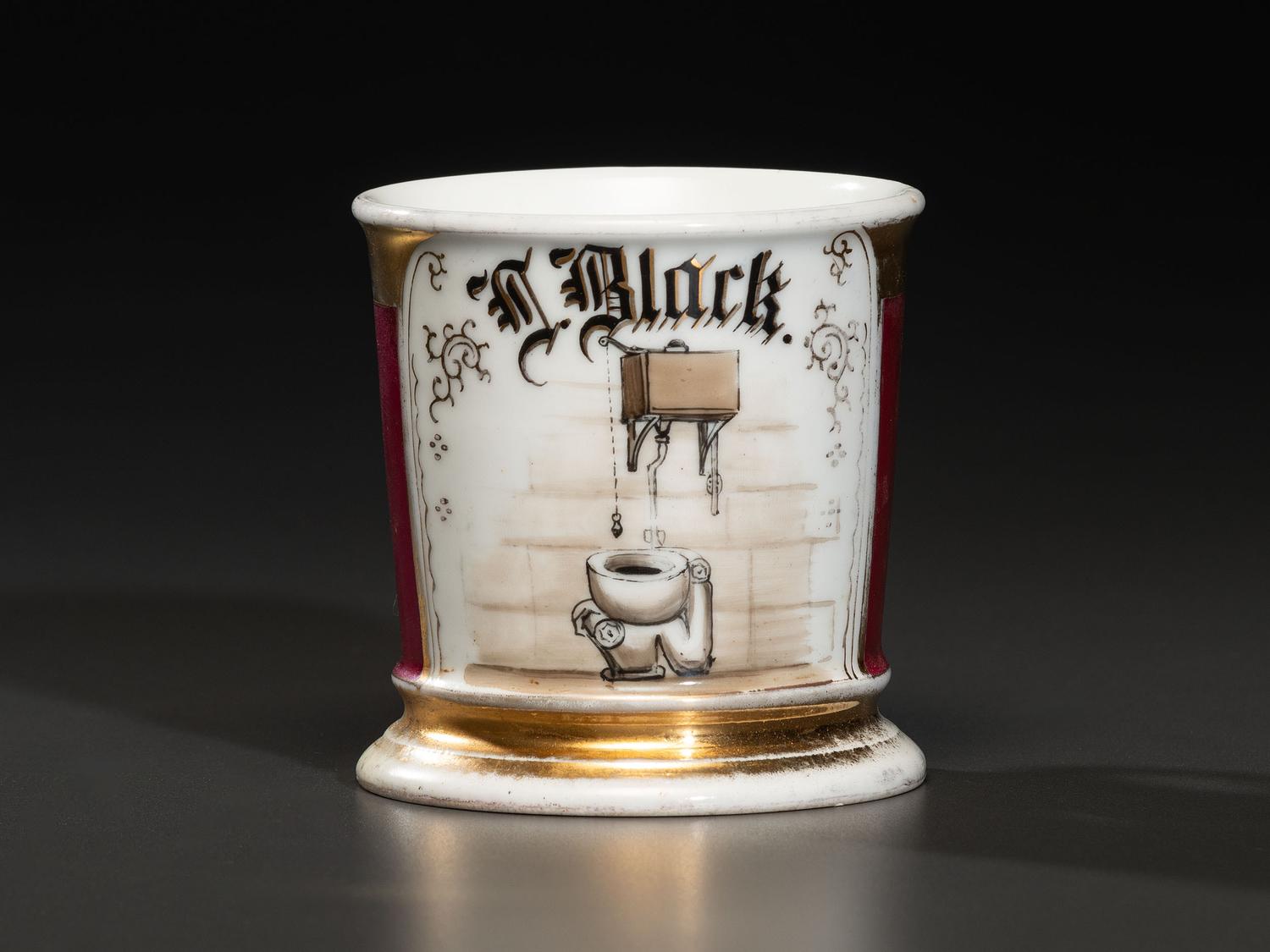 A Plumber's Porcelain Occupational Shaving Mug