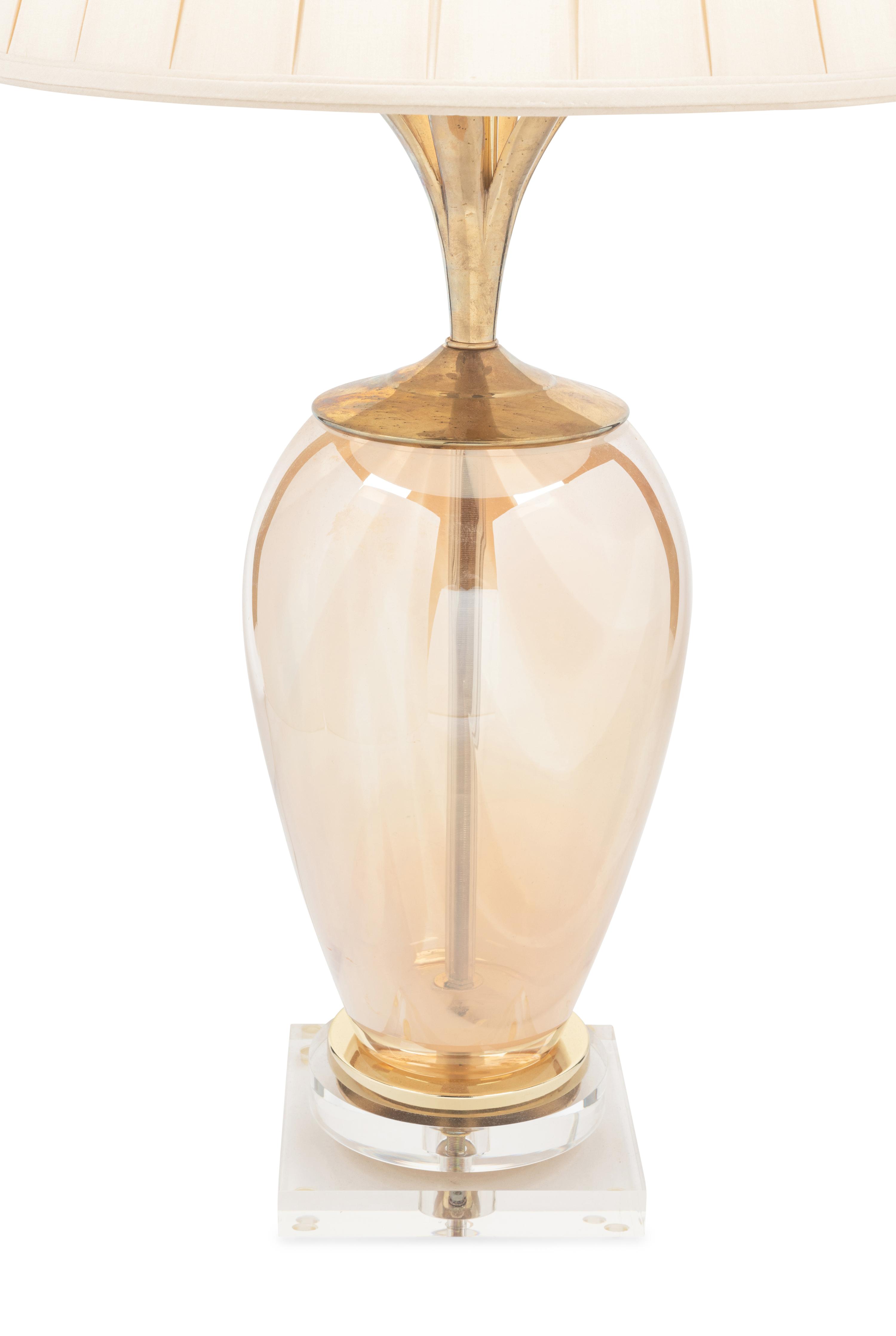 A Pair of Italian Blown Glass Table Lamps