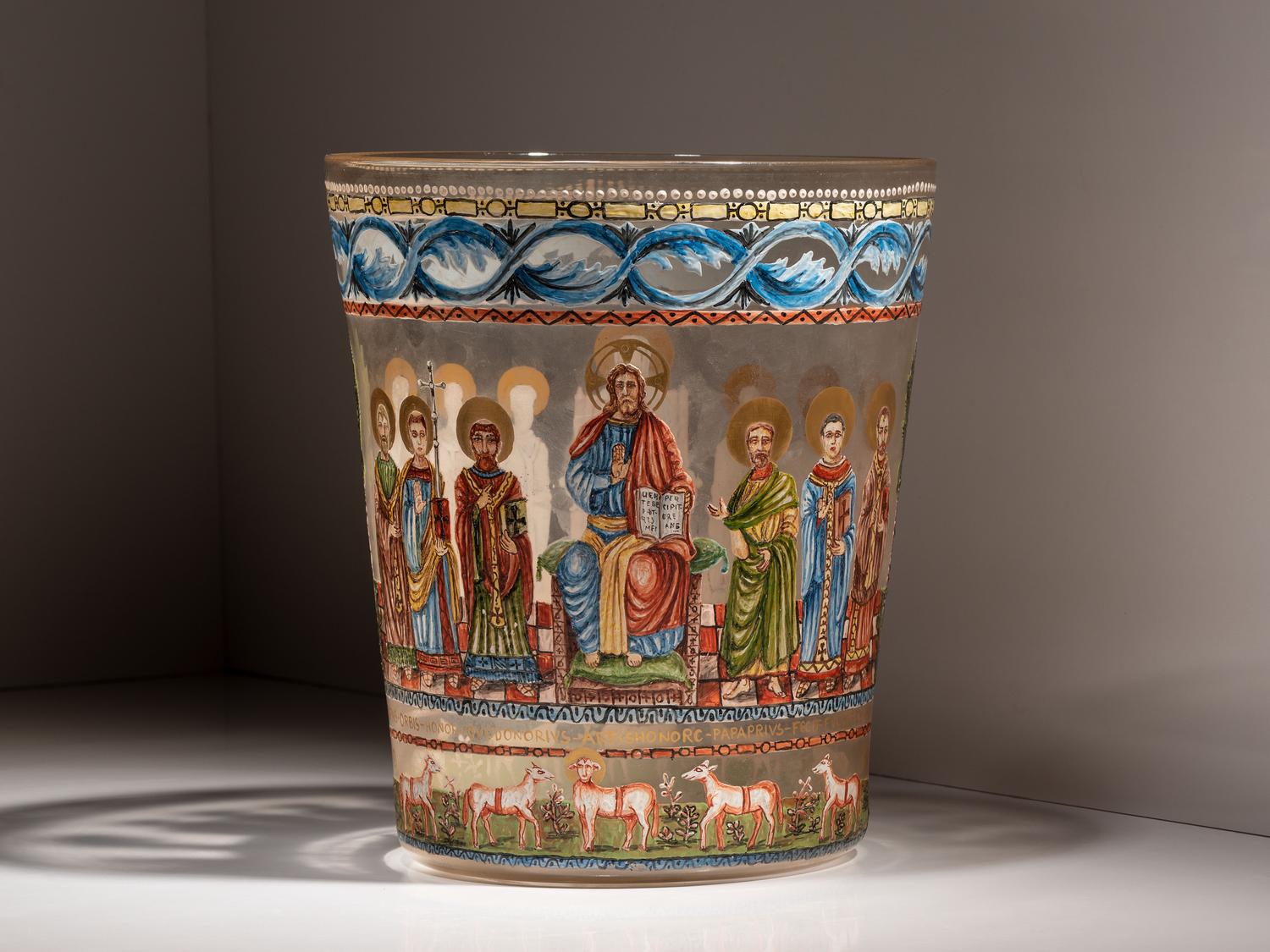A Venetian Enameled Glass Beaker