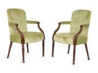 A Pair of George III Mahogany Open Armchairs — LATE 18TH/EARLY 19TH CENTURY