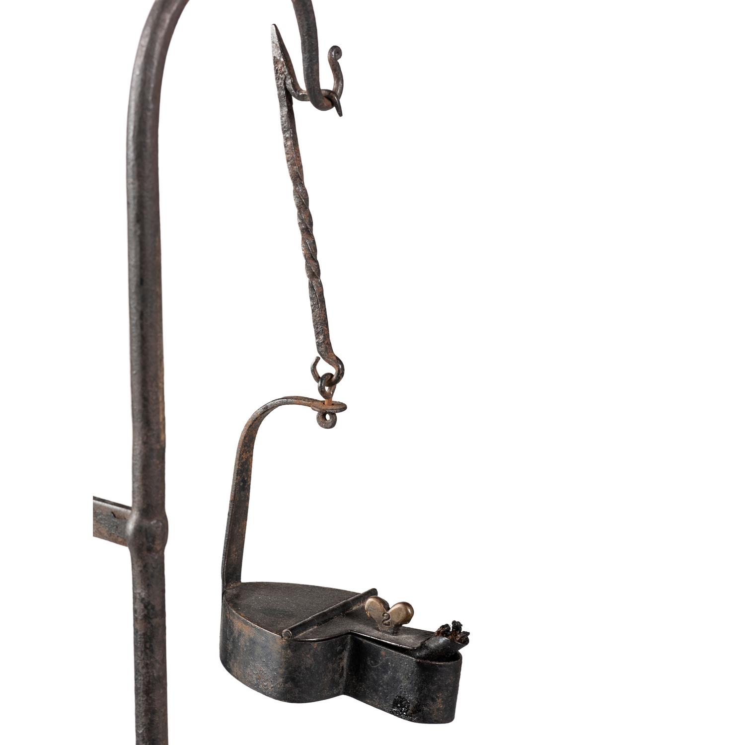 A Federal Cast-Iron Hotel Betty Lamp Stand