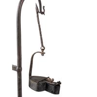 A Federal Cast-Iron Hotel Betty Lamp Stand
