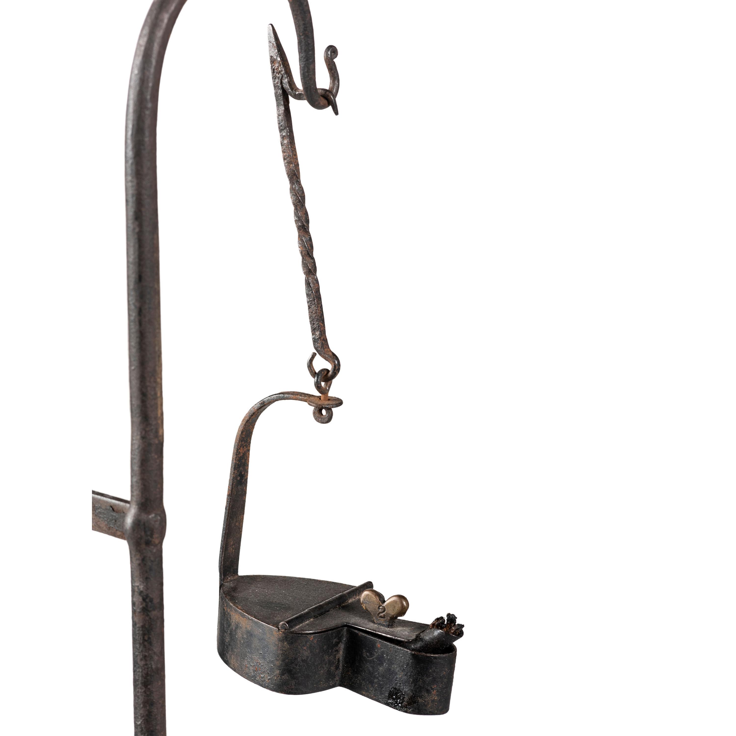 A Federal Cast-Iron Hotel Betty Lamp Stand