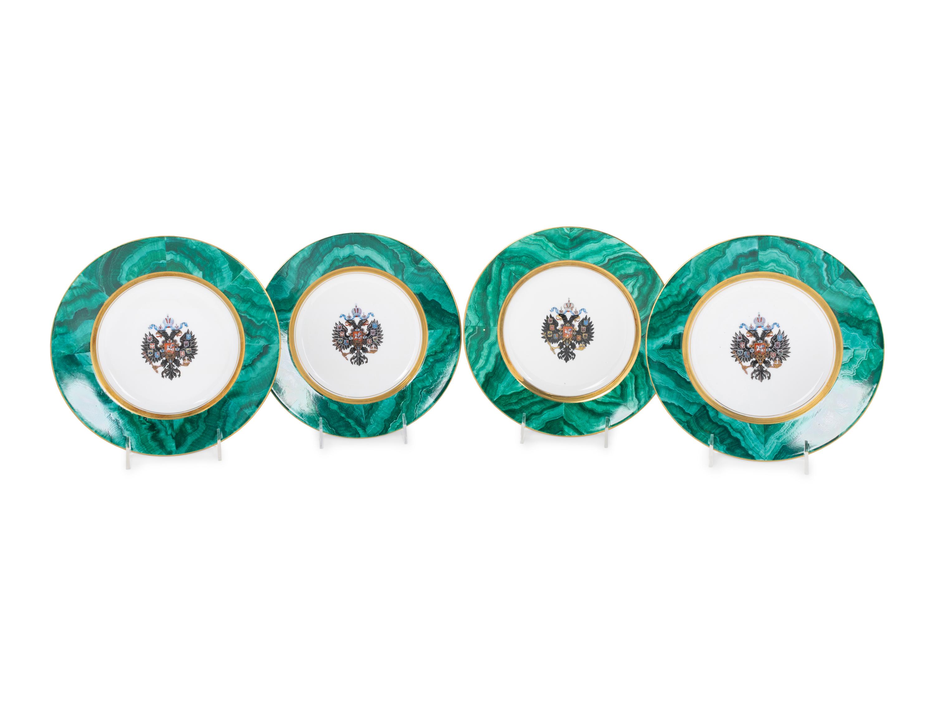 A Set of Sixteen Russian Porcelain Dinner Plates