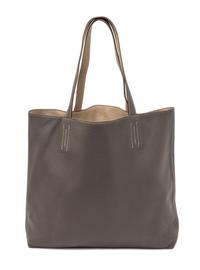 An Hermes Etoupe/Ebene 45cm Taurillon Clemence Double Sens Tote, 17.5" x 15.5" x 5".