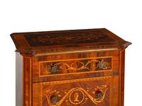 A Pair of Italian Neoclassical Walnut and Marquetry Commodini in the Manner of Maggiolini