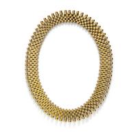 YELLOW GOLD FANCY LINK COLLAR NECKLACE