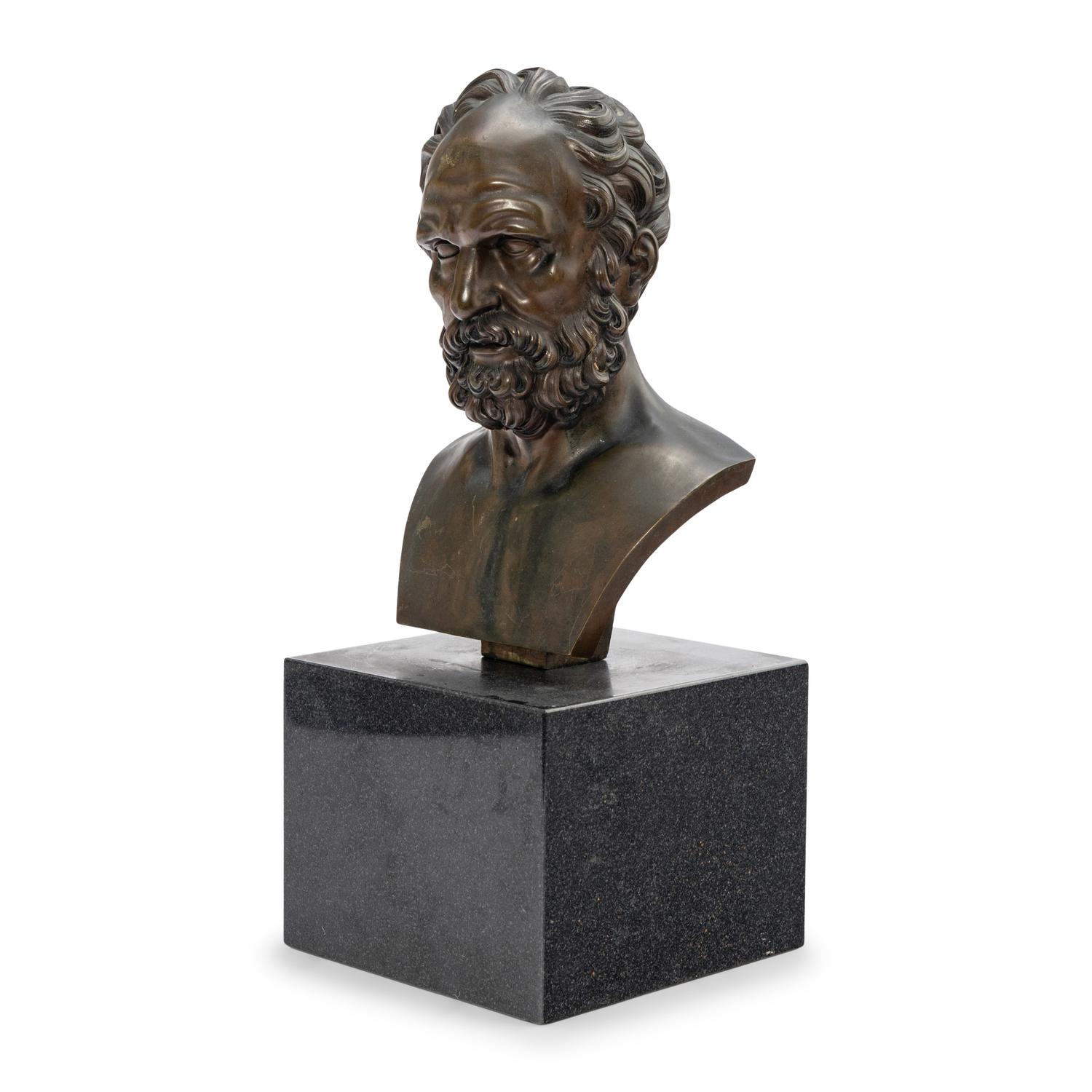 An Italian Bronze Bust of Anaximander of Miletus
