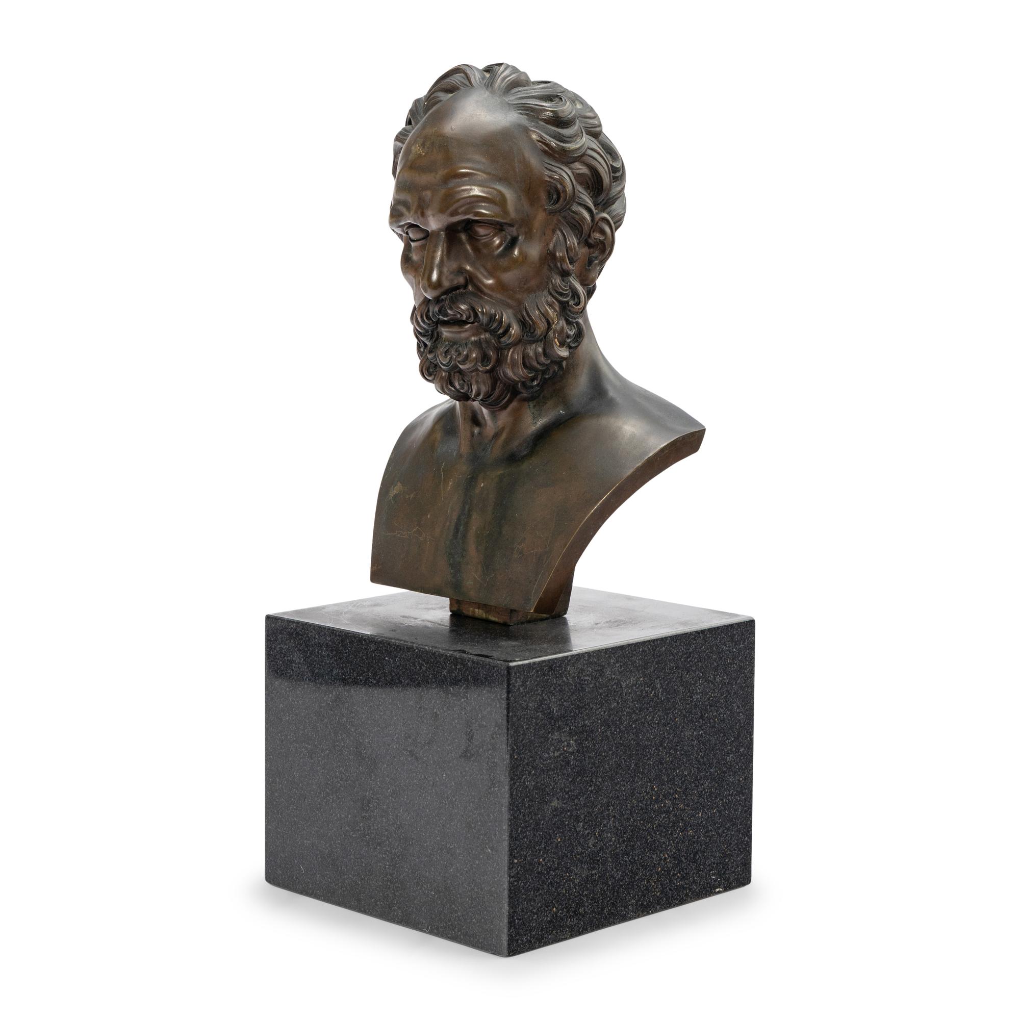 An Italian Bronze Bust of Anaximander of Miletus