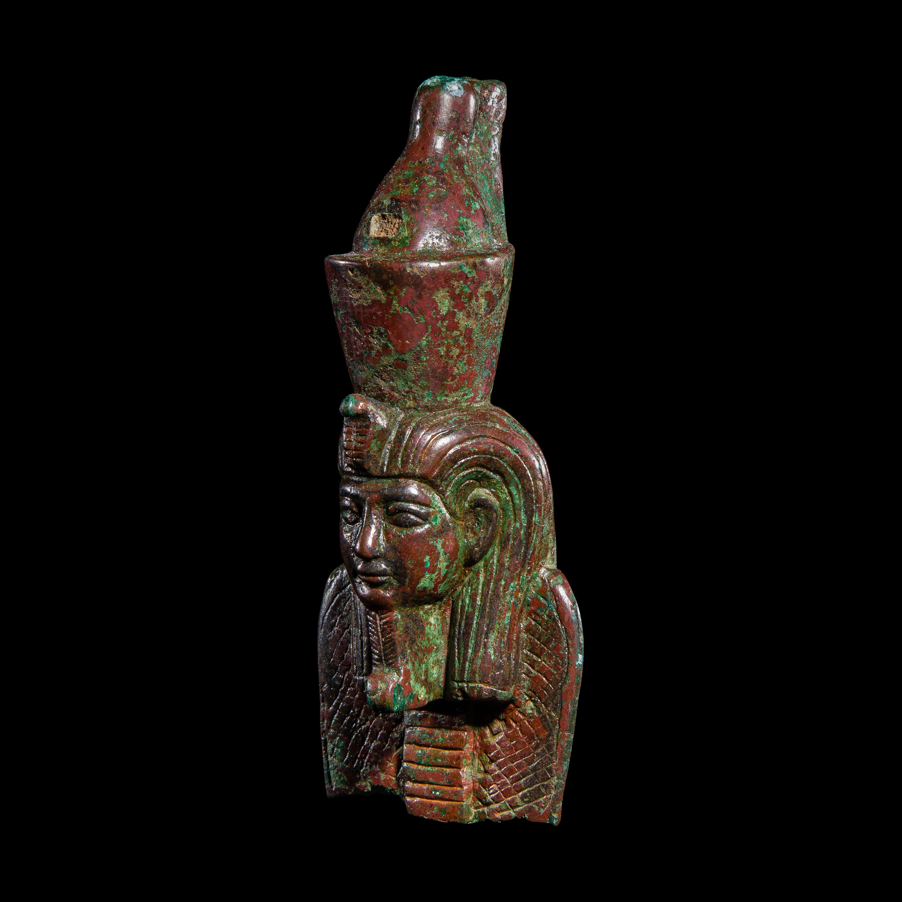 An Egyptian Bronze Fragment of the God Atum as a Snake