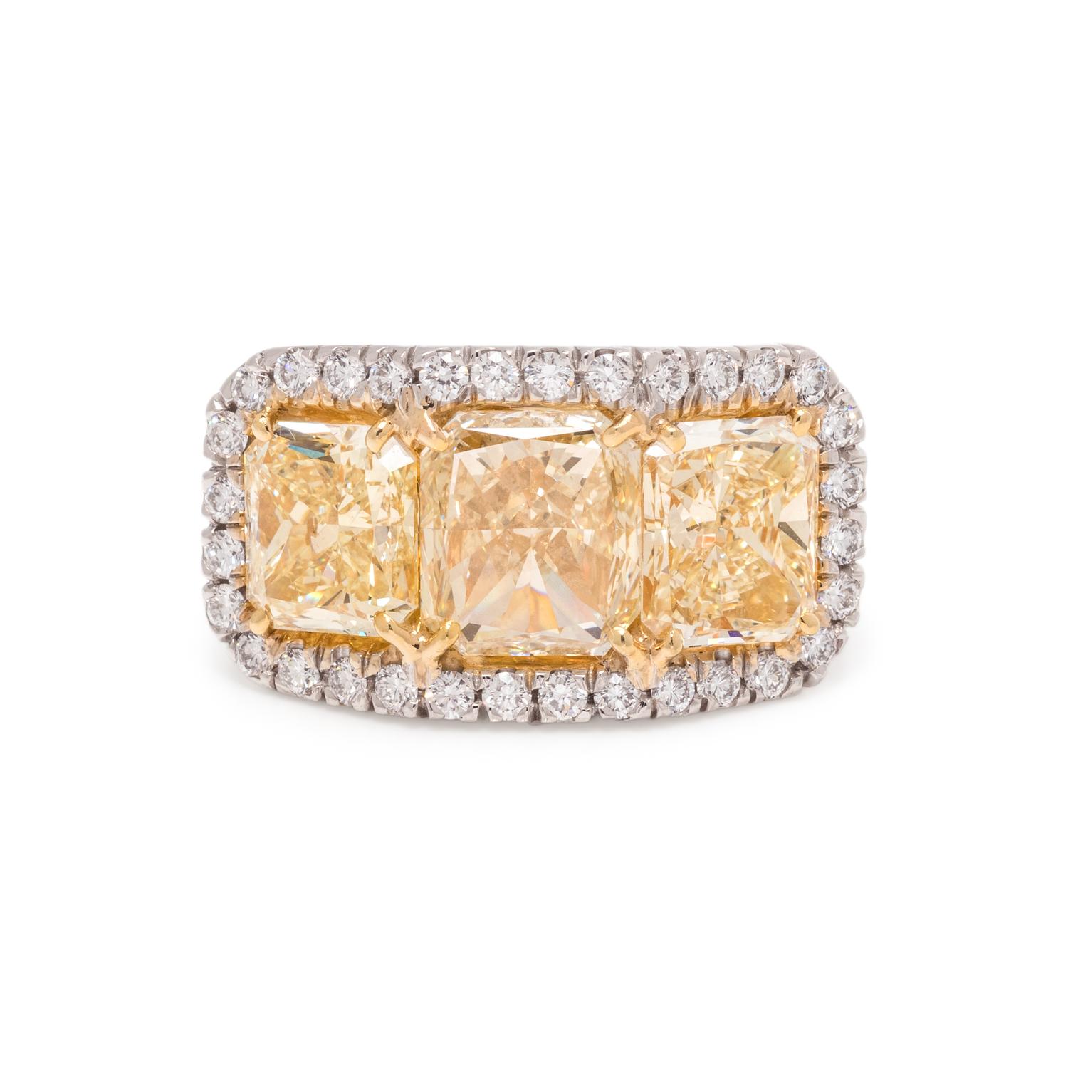 YELLOW DIAMOND AND DIAMOND RING
