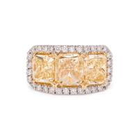 YELLOW DIAMOND AND DIAMOND RING