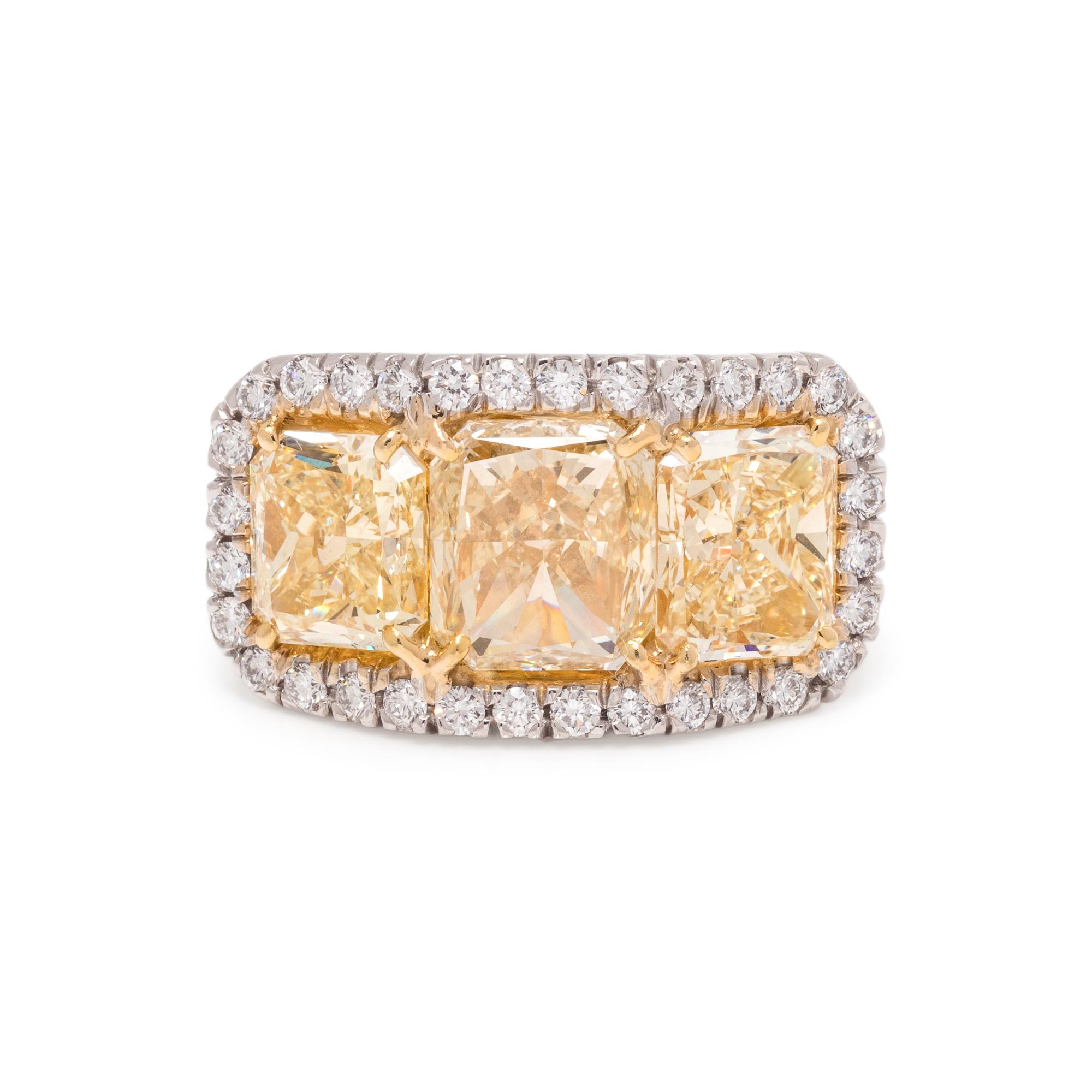 YELLOW DIAMOND AND DIAMOND RING