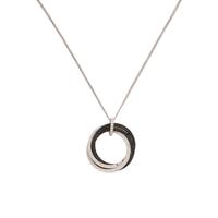 Diamond, Black Diamond, and White Gold Pendant Necklace