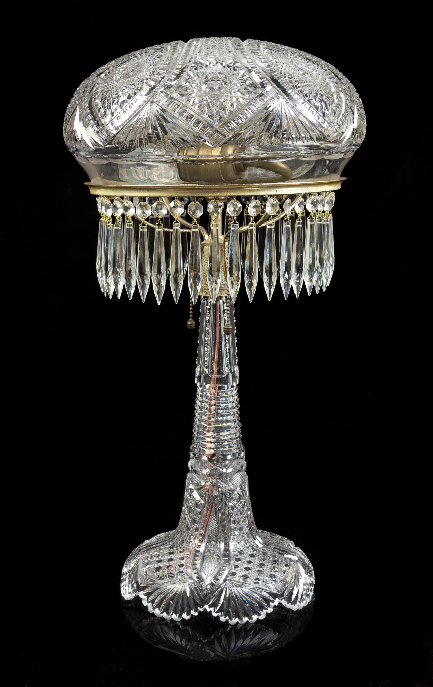 An American Cut Glass Table Lamp